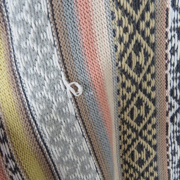 Cabi Fair Isle Poncho Sweater Pink Gray Knit Oversized Slouchy Sweater XS - Picture 4 of 8